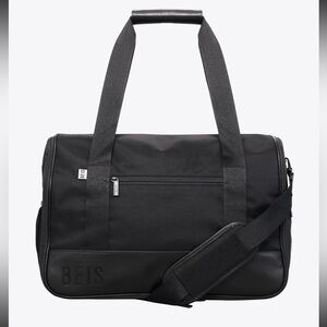 BÉIS Hanging Duffle Bag Black Travel Weekender Convertible Garment Bag NWT